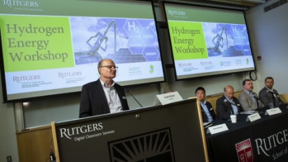 Attendees of a hydrogen energy workshop at the Rutgers School of Engineering